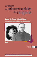 Archives de sciences sociales des religions, no 190